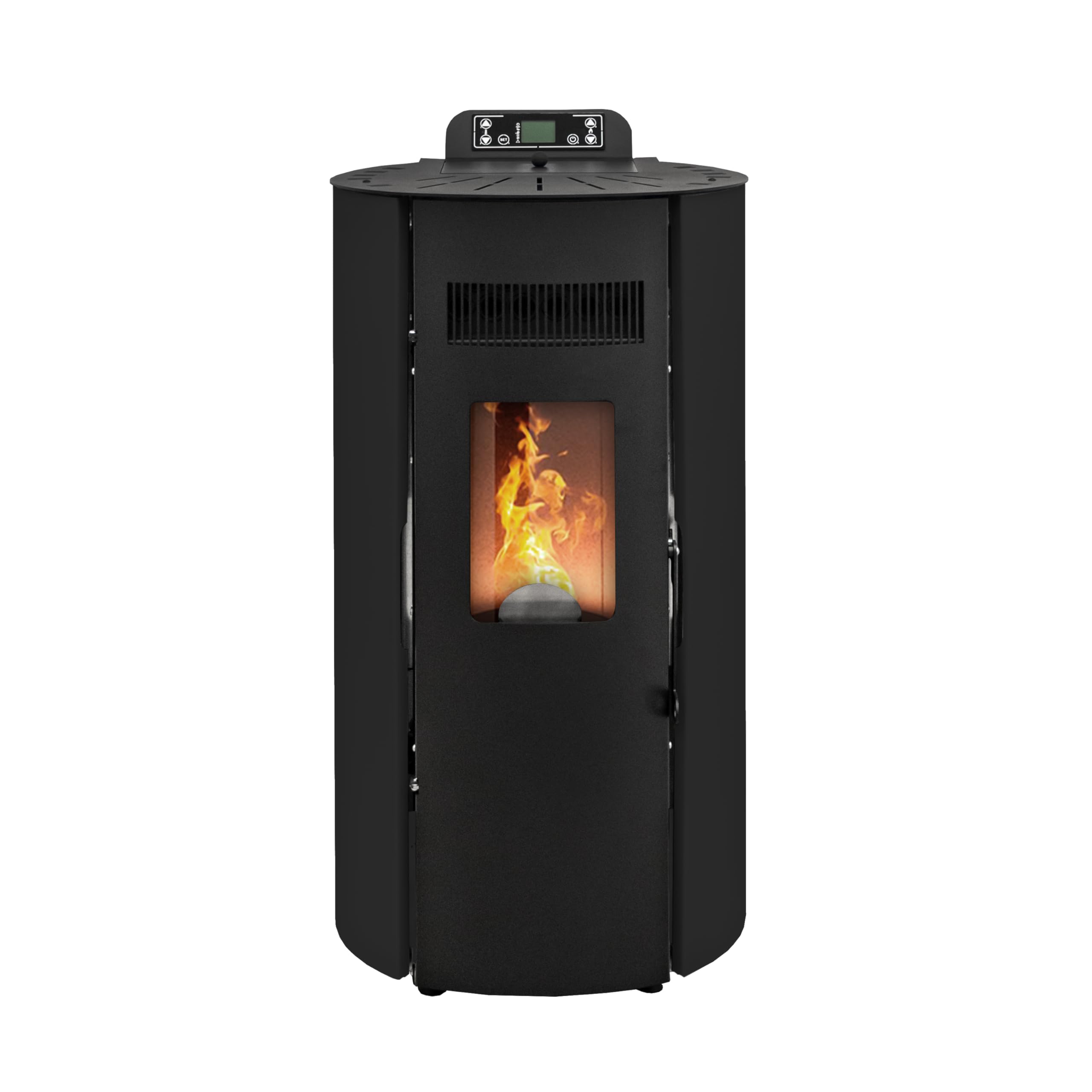 STUFE A PELLET ITALIA Boston 9 KW - Stufa ad Aria Ventilata Efficienza 91% Scalda 80m² Autonomia 21H Programmabile 5 Velocità e Potenze Garanzia 24 Mesi Nero