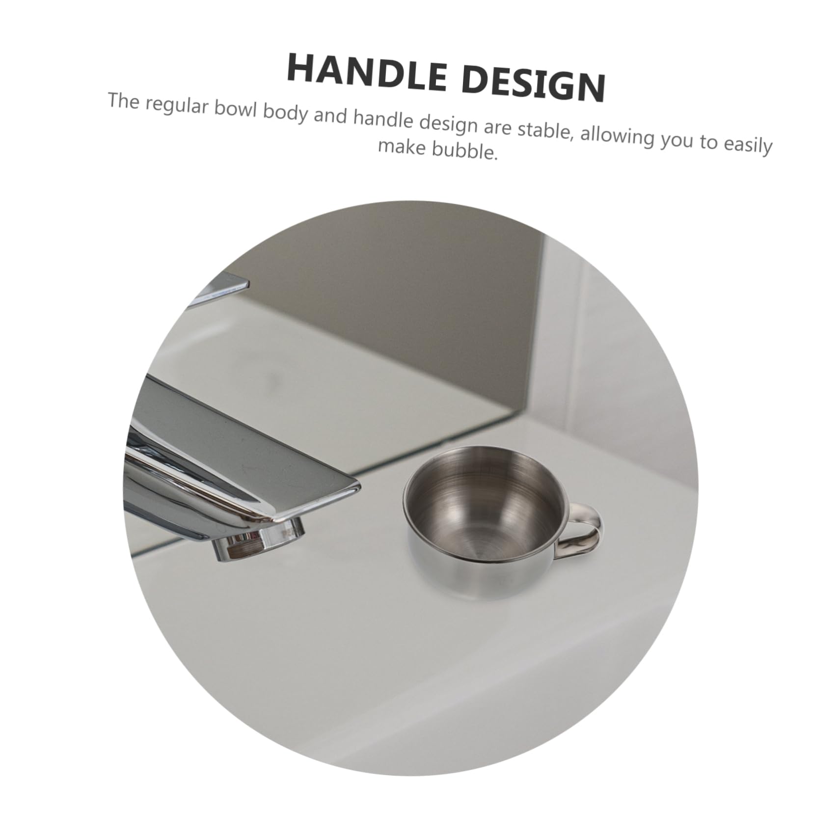 Baluue Men's Shaving Soap Bowl Brush Bubbling Bowl Handle Stainless Steel Shaving Perfect for Home Barber Shop