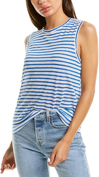 Iris Del Mar Stripe Muscle Tank 