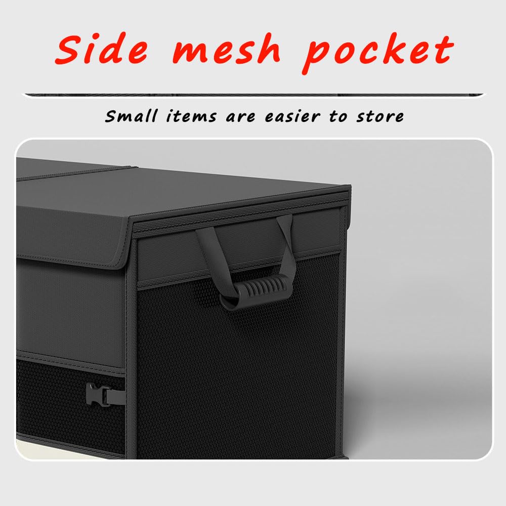 Organizador Maletero para Honda CR-V (RD1-RS 1995-2025 2026),Caja De Almacenamiento Plegable con Compartimentos Ajustables Y Bolsillos Laterales,Bolsa Antideslizante Resistente,Black