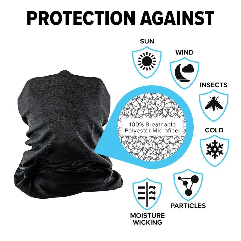 Miniatura 2 de S A Company - Protector facial con protección UV Polaina de cuello multiusos para niños con protección UV 30+, Cráneo Negro Táctico