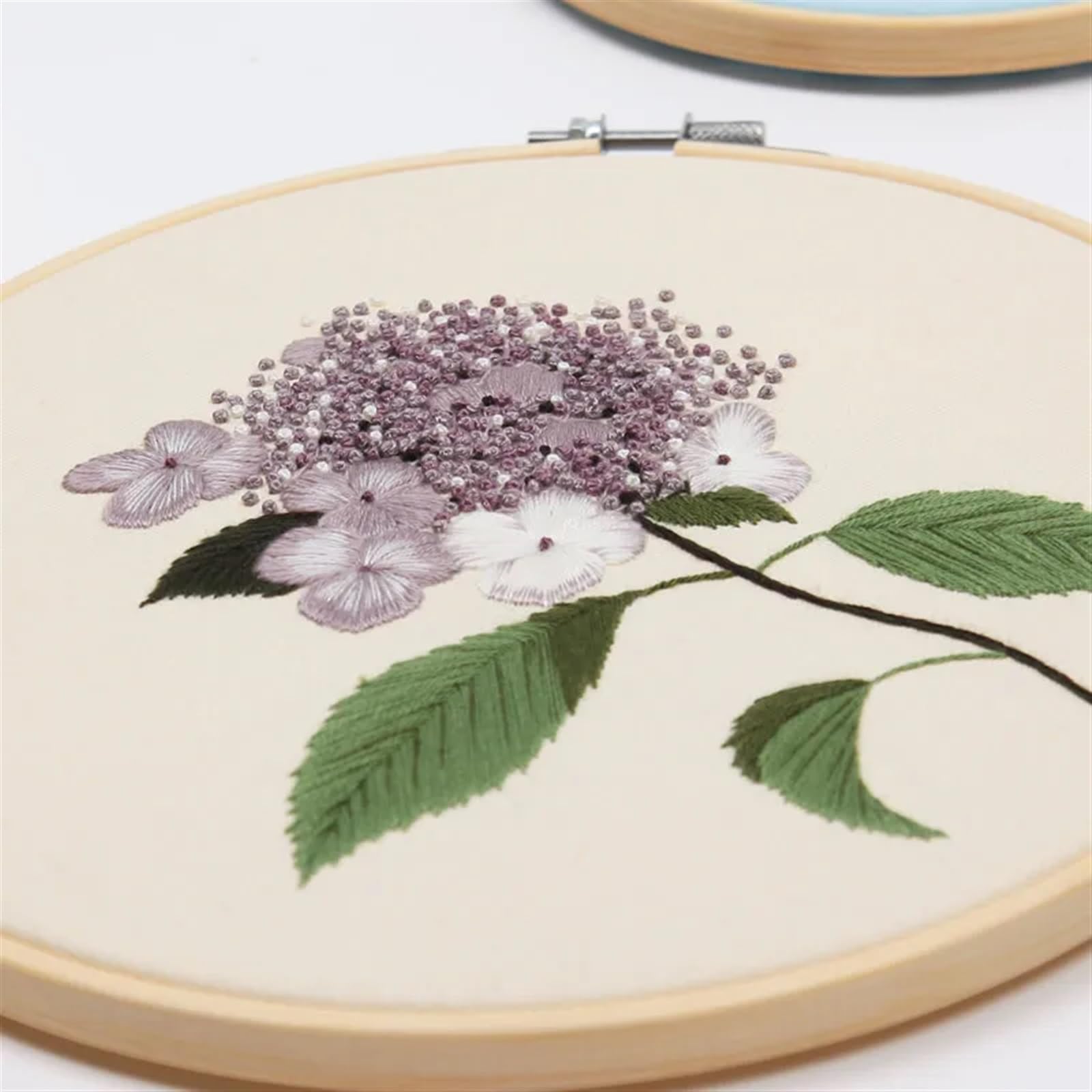 haft, Zestaw do haftowania dla początkujących z niciami wzorzystymi i igłami(Color 11,With hoop)