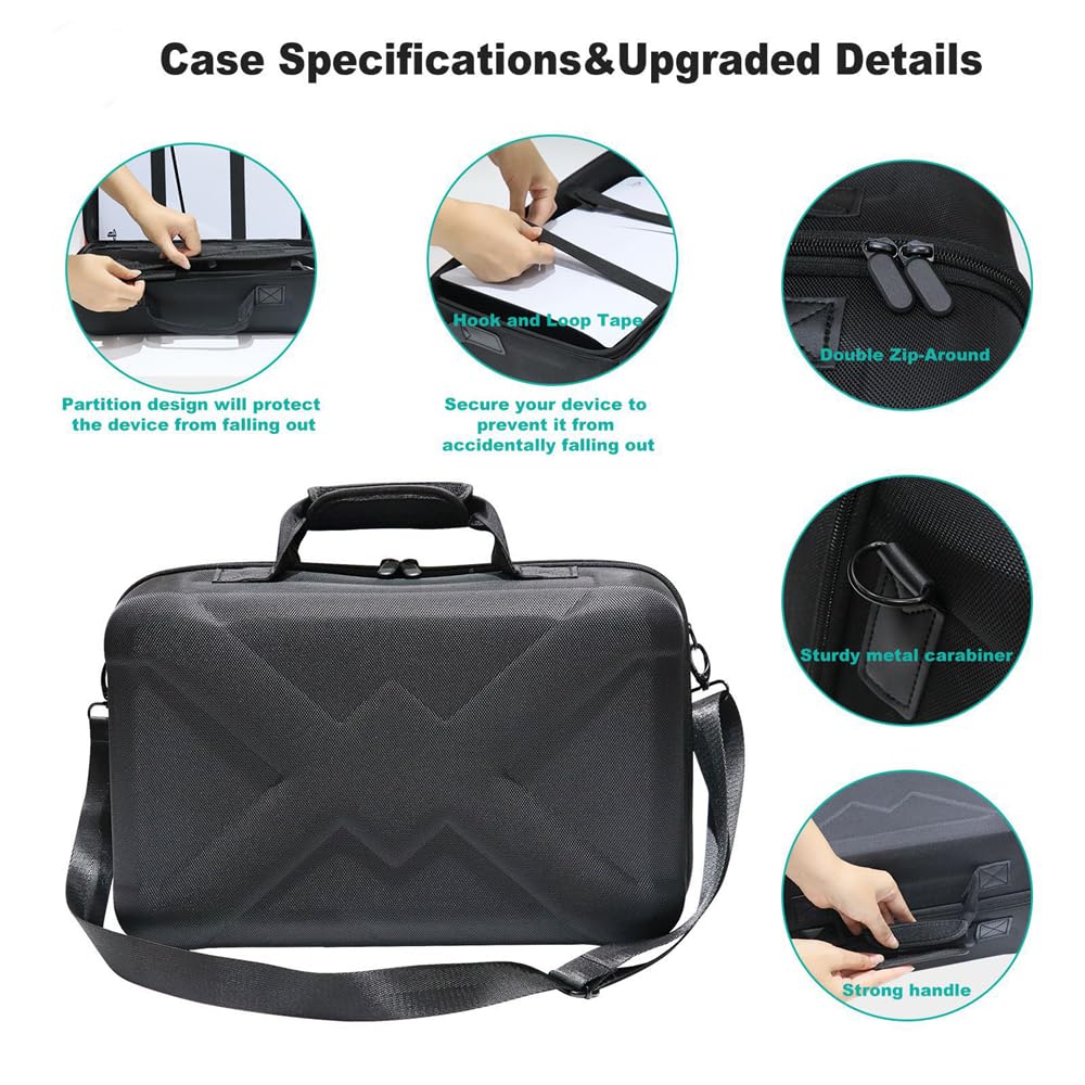 Custodia rigida per PS5 Slim Console Organizzatore Borsa di stoccaggio con cinghia regolabile Compatibile con PS5 Slim Digital e Optical Drive Edition
