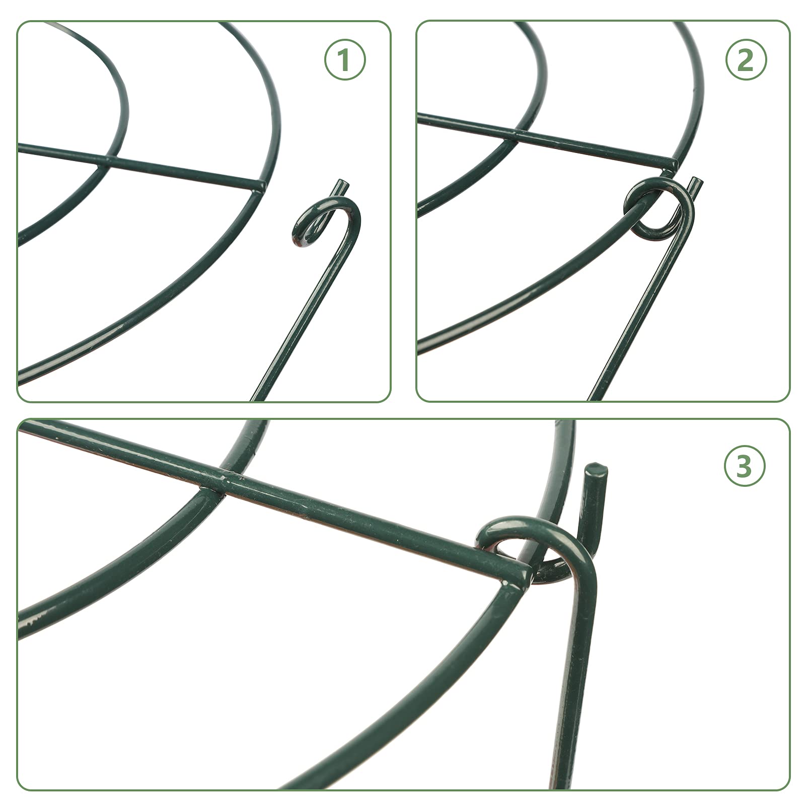 JJZJ 24 Inches Peony Cages and Supports Grow Through Plant Supports Ring Hoop with 3 Legs, Pack of 3