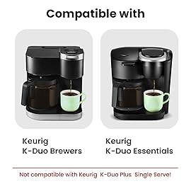 Reusable Coffee Filter For Keurig K Duo,Stainless Steel Reusable 8-12 Cup Basket for K-Duo Essentials and K Duo Brewers Makers, 2 Pack Reusable K Cups and 1 coffee filter