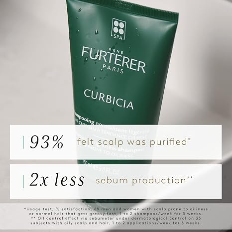 شامبو Rene Furterer CURBICIA Purifying Lightness - لفروة الرأس الزيتية - التحكم في الزهم - 5 فلوريدا. أونصة.