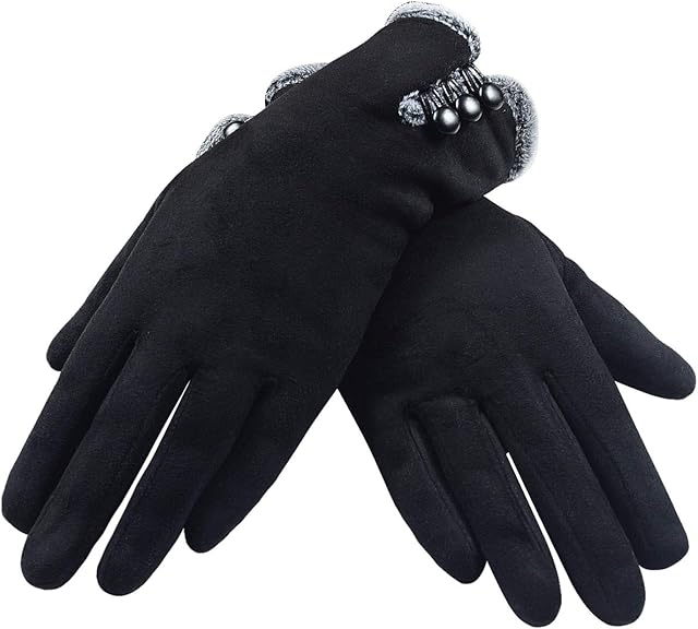 Dokpav Womens Winter Warm Gloves Touch Screen Phone Soft Warm Lined Thick Gloves Windproof for Outdoor Sports,Driving,Running,Walking