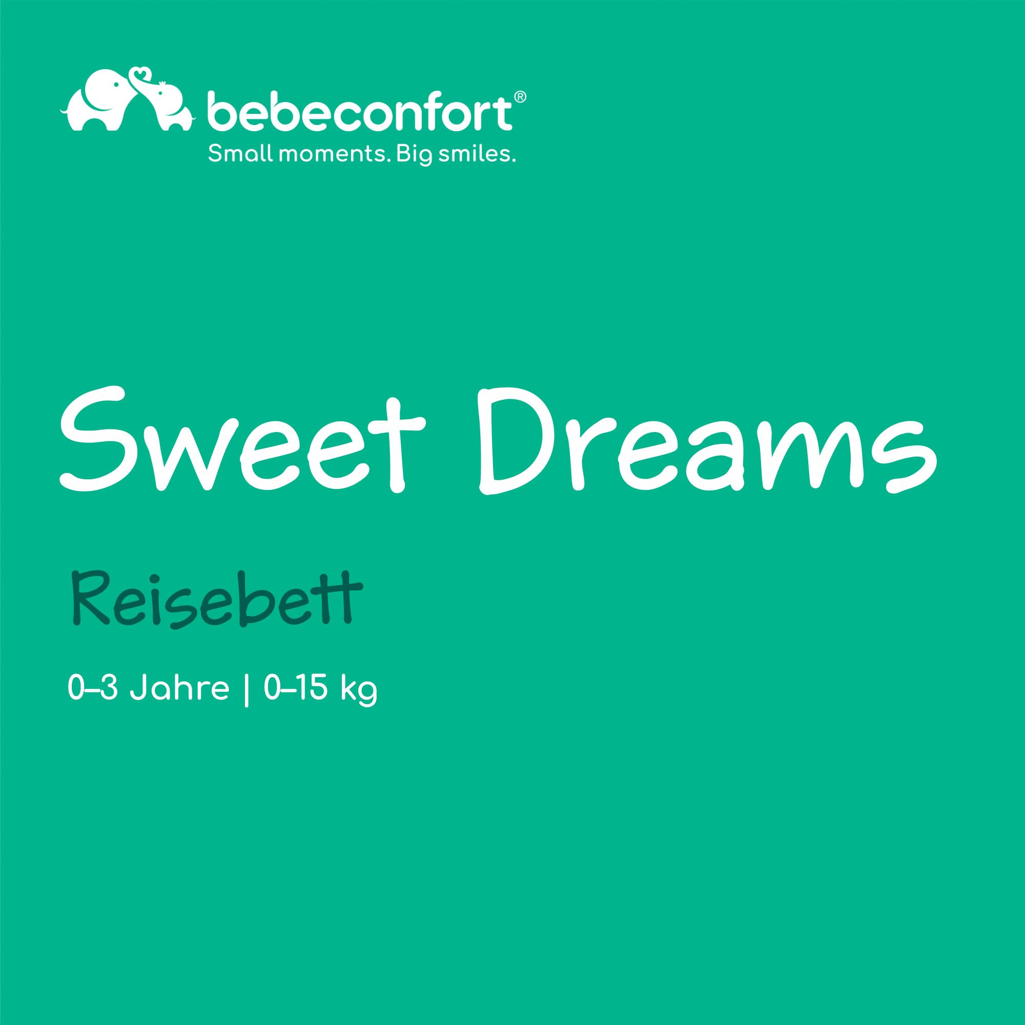 Bebeconfort Sweet Dreams, Baby Reisebett, 0–3 Jahre (0–15 kg), Reisebett leicht für Babys, Große gepolsterte Matratze, Seitenfenster, Einfach Kompakt Klappbar, Mit Reisetasche, Mineral Grey