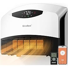 GiveBest Electric Wall Heater with WiFi and Remote Control, Floor or Wall Mounted Heater, Large Room Coverage, 3 Heating Modes, 1500W Fast Heating Space with Thermostat for Indoor Room Use, White