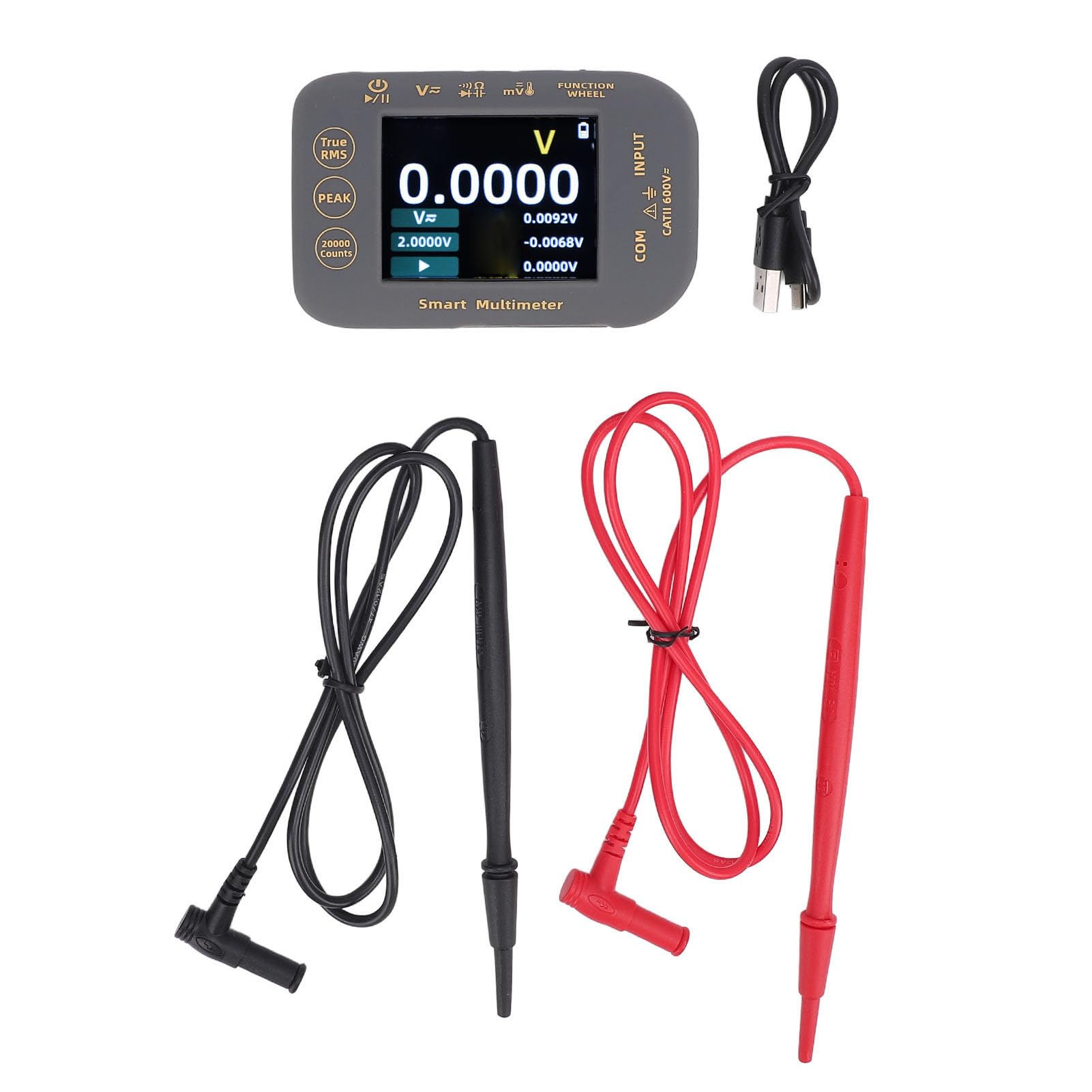 Multimetro Digitale Fotovoltaico 20000 Conteggi Vero RMS Tester per Pannelli Solari Ad Alta Precisione, Schermo LCD a Colori da 2,8 Pollici Multimetro per Batteria Ricaricabile per Tensione di
