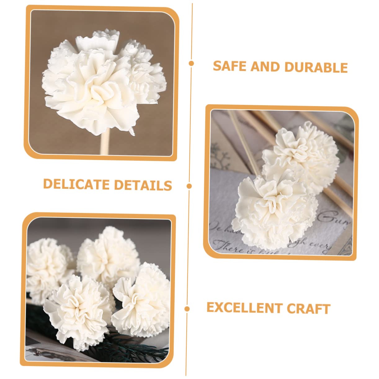 DECHOUS 6pcs Flower Diffuser Sticks Natural Rattan Fragrance Diffusers for Home Office Versatile Decor for Scented Oils