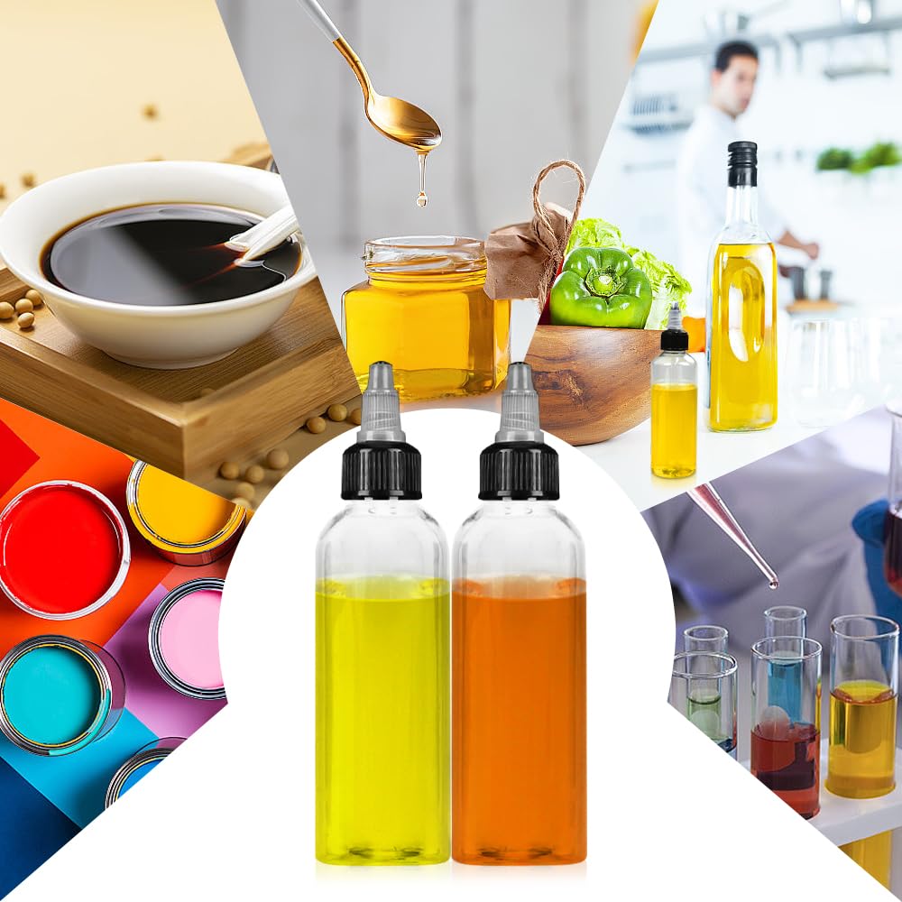 8 sztuk butelek na olej plastikowy 100 ml Squeeze dozownik oleju butelki | Przezroczysta butelka do wyciskania oleju z zakrętką do oliwy z oliwek, płynów, przypraw, oleju, sosu sojowego, octu