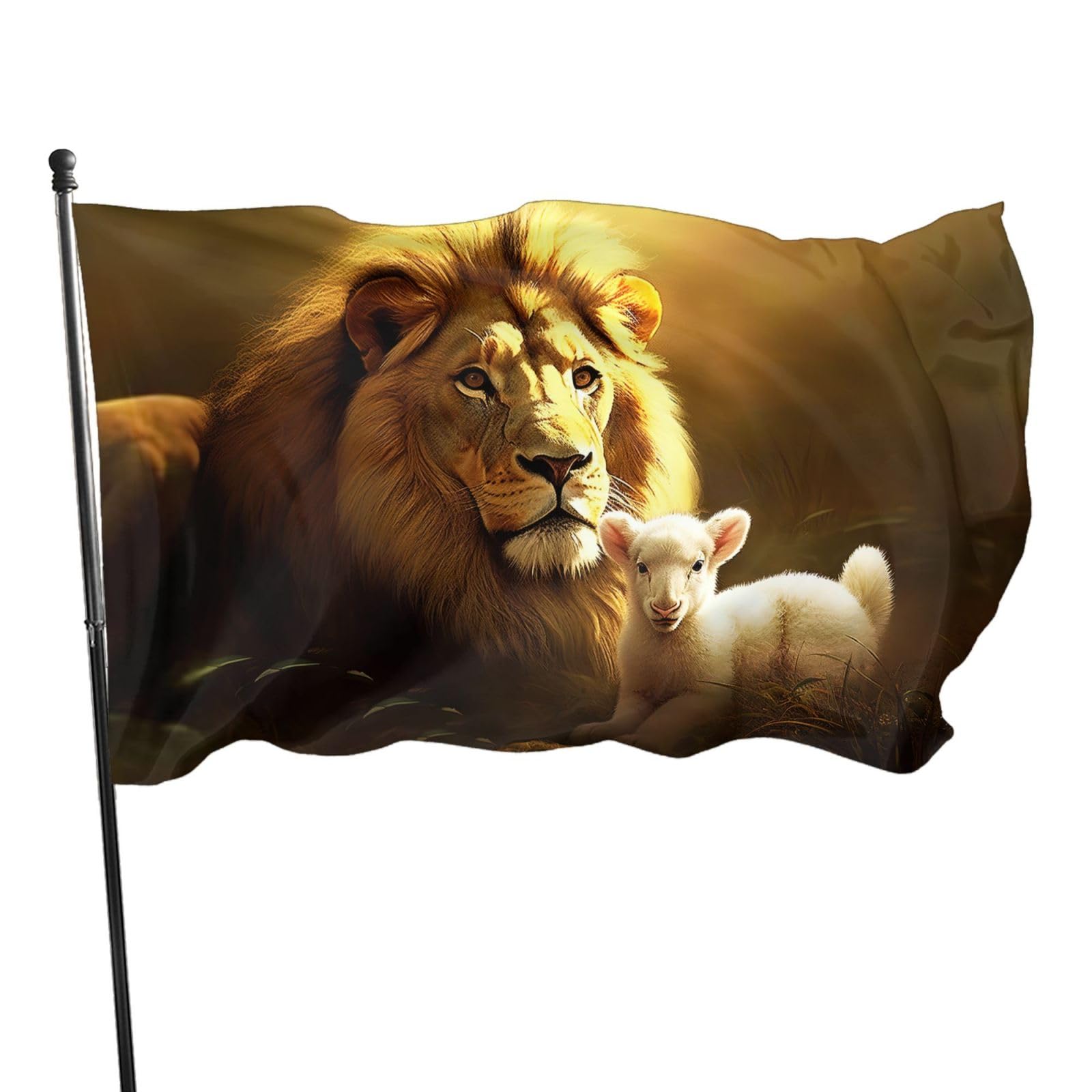Amazon.com: TXIURYU Lion Of Judah And Lamb 3x5 Ft Decorative Flag