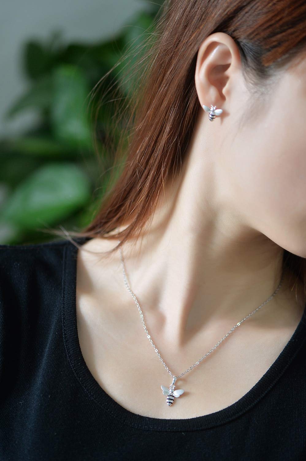 925 Sterling Silver Naszyjnik Piękny Wisiorek Pszczoła Naszyjnik Dla Kobiet Biżuteria Naszyjnik