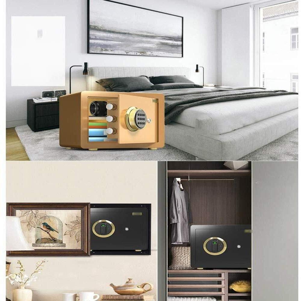 RLKHXBS Safe, Password is On Small Portable Anti-Theft Safes with Dual Intelligent Alarm System 25CM Coffer,Black Key Box