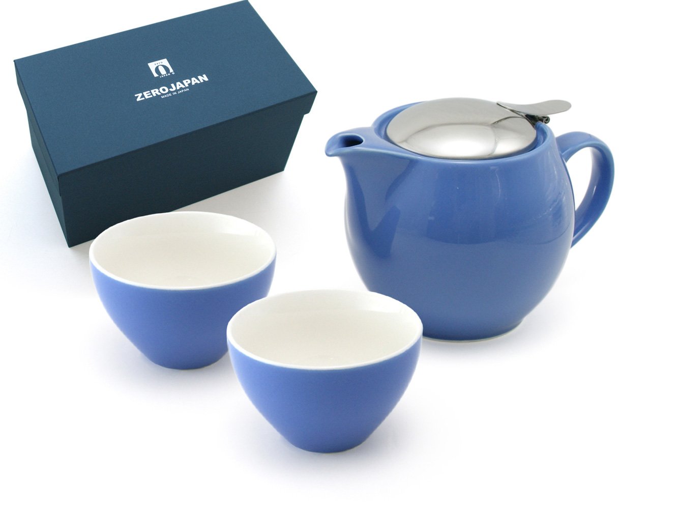 ZEROJAPAN Gift Set for 3 Universal Teapots & 2 Wide Teacups Blueberry ZG-001 BB