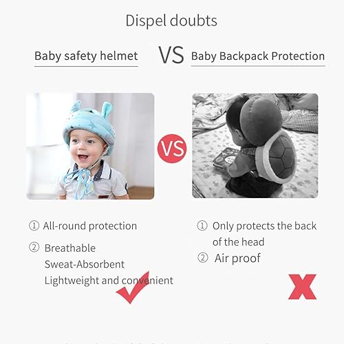 Miniatura 8 de Bonito casco de seguridad para bebé, antigolpes, cojín para la cabeza anticolisión, suave y transpirable, para niños, protección anticaídas, para