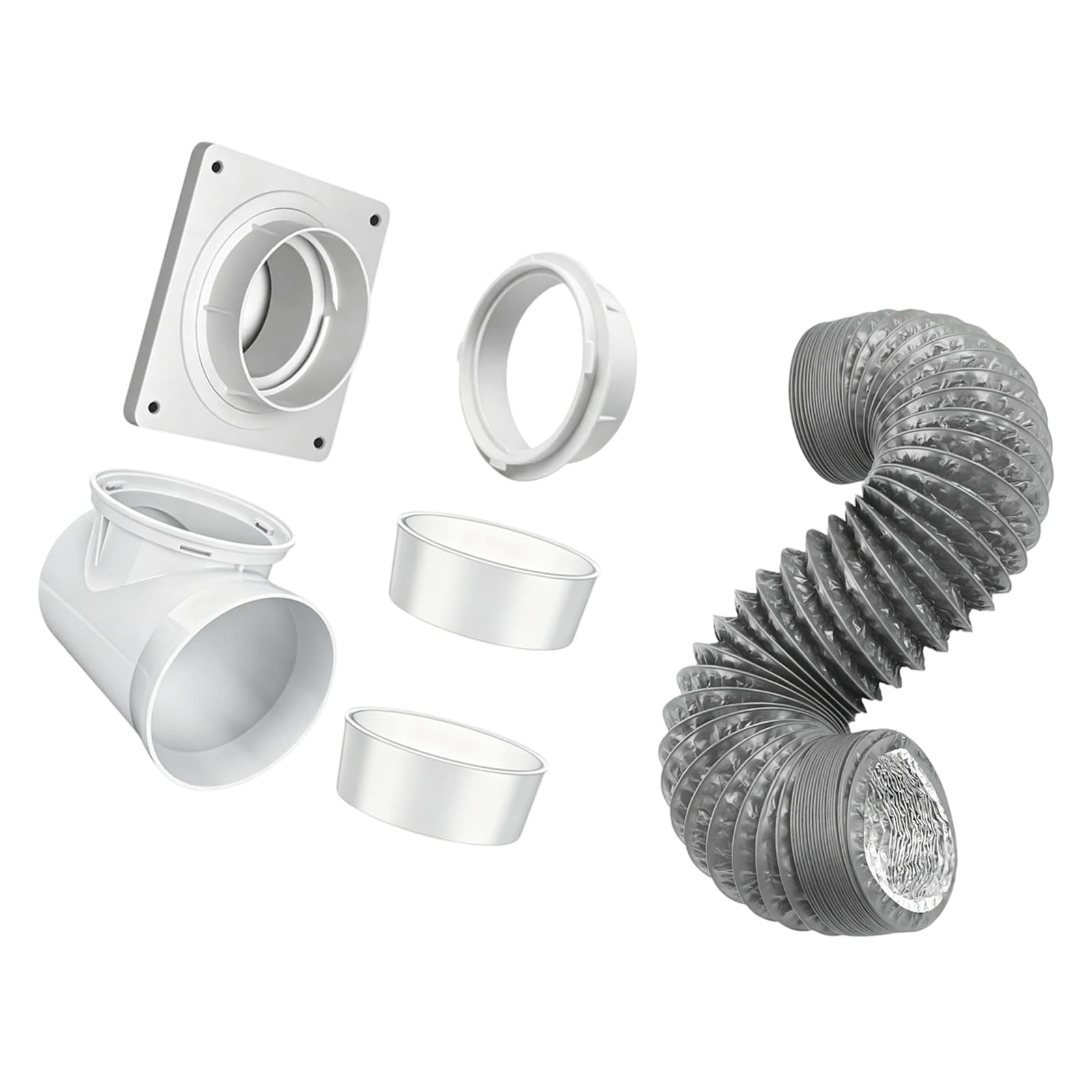 Zxfdsfdbnm Complete Dryer Ventilation Set Comes with Elbow Seals and 2.5M Hose for Multiple Machine Types Dryer Venting Structure