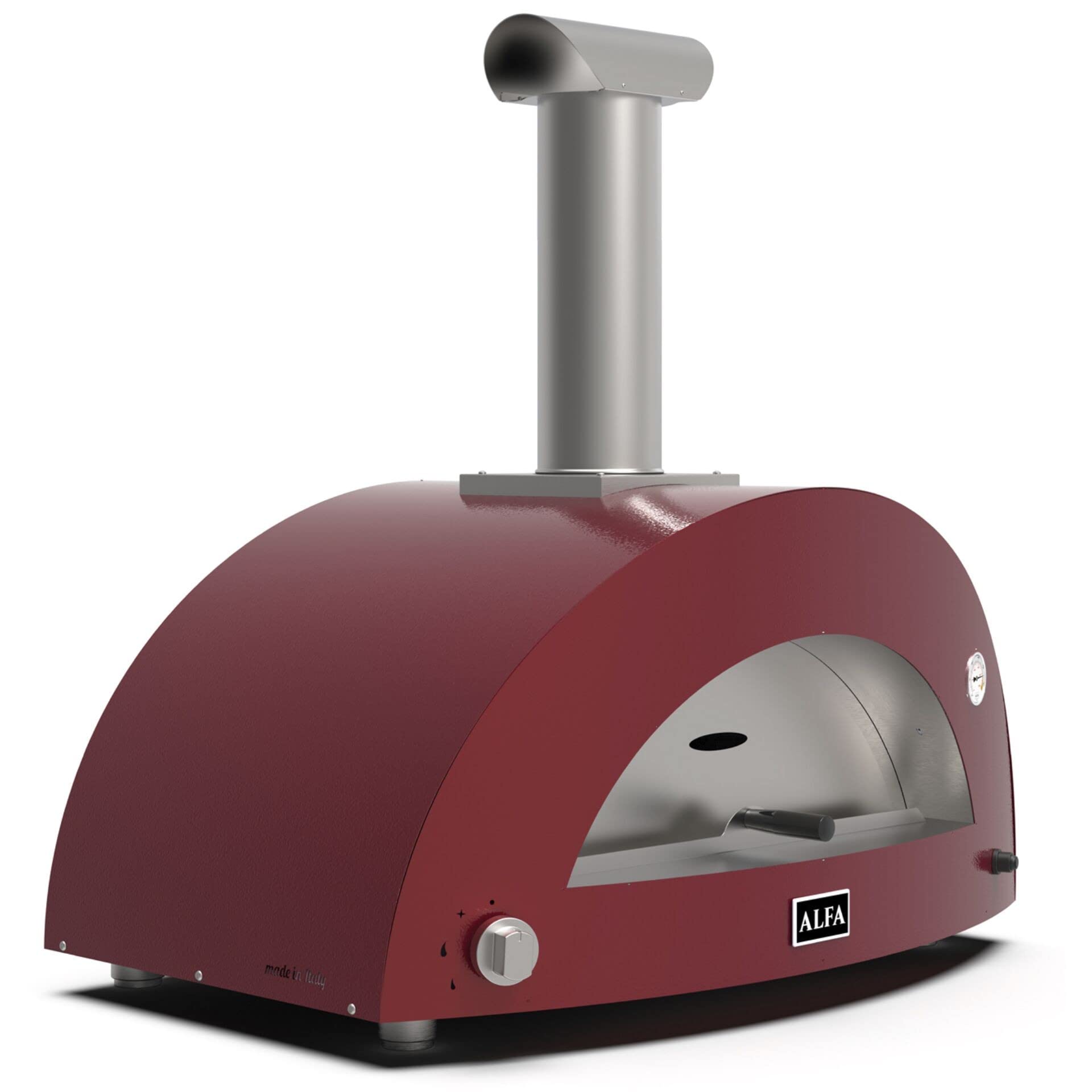 Alfa Forni Barbecue a Gas di Marca Modello Moderno 2 Pizze Forno Pizza ibrido Antique Red