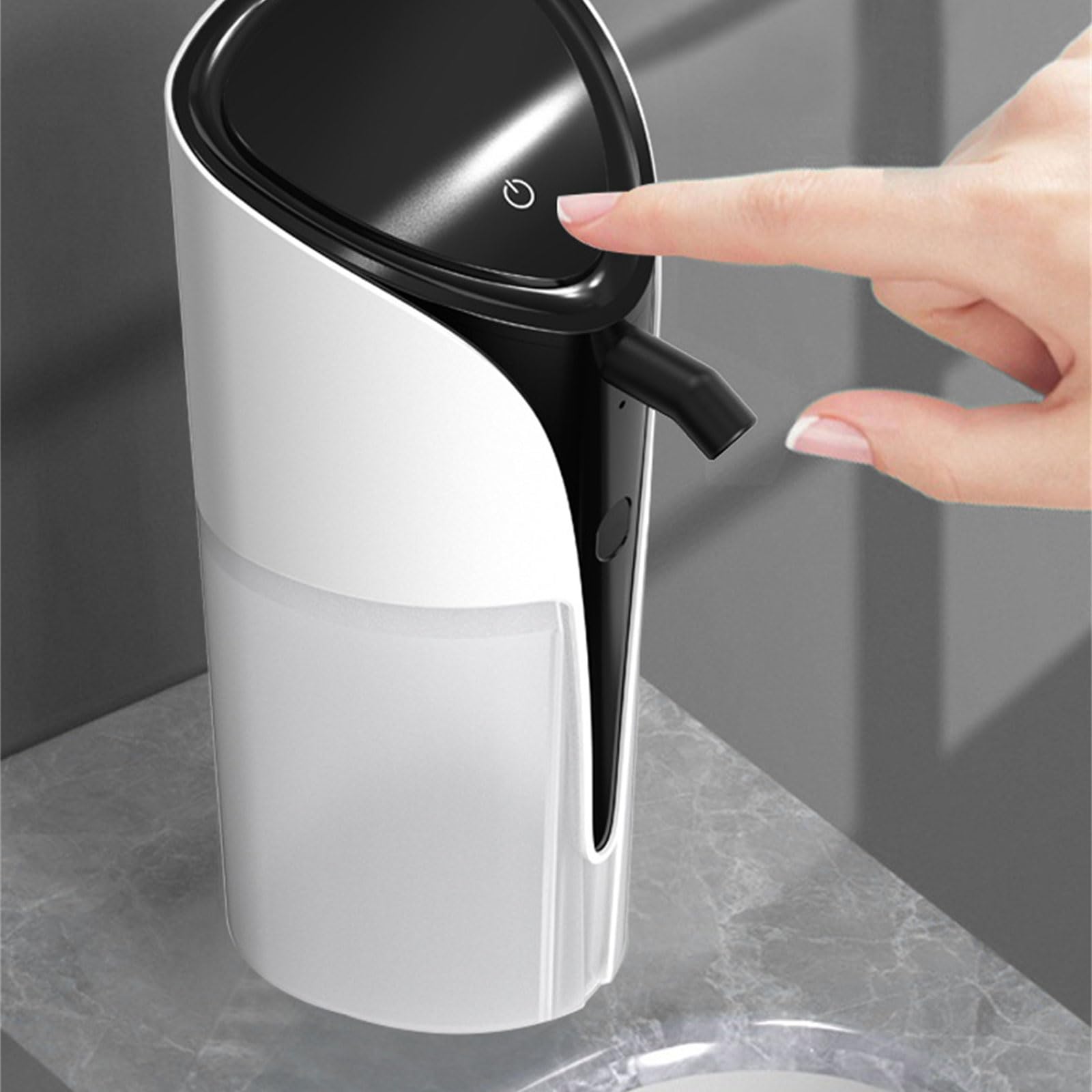 Dispensador de jabón con sensor de movimiento USB C, recargable, sin contacto, ajustable, impermeable, para baño y cocina, sensor de movimiento