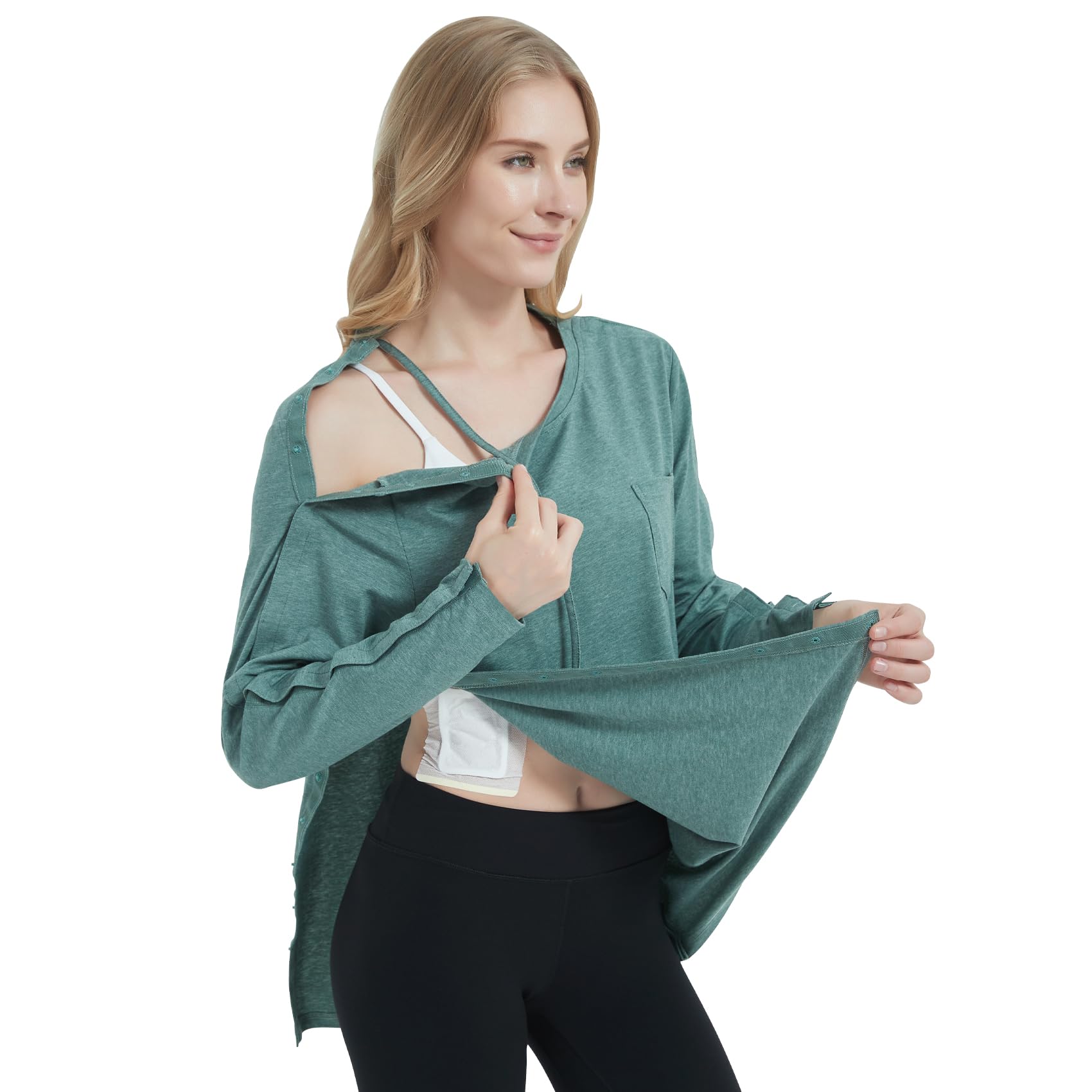 Photo 1 of Codida Women's Post-Surgery Long Sleeve Adaptive Shirt