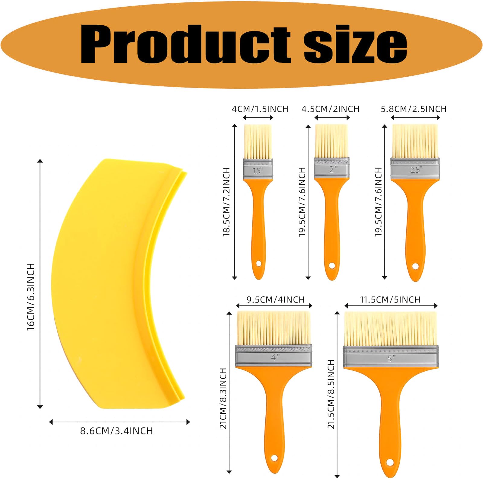 Juego de brochas y Boquilla para Verter latas de Pintura, Herramientas de Pintura para hogar de 10 Piezas con 5 Anchos de brochas y Soporte de llenado de Bandeja para Trabajos de Pared y molduras