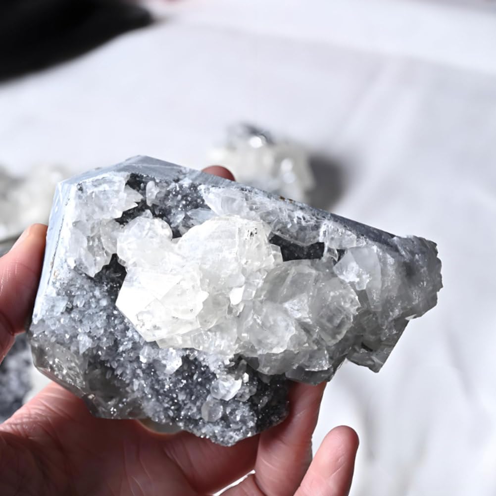 ITCLEYMDZV Crystal Fluorite Calcite Cluster Teaching Science Ornaments Stone Home Desktop Display,300~400g