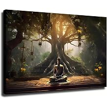 Mysterious Buddha Statue Poster Wall DecorFramed,24X36 inch 60X90CM