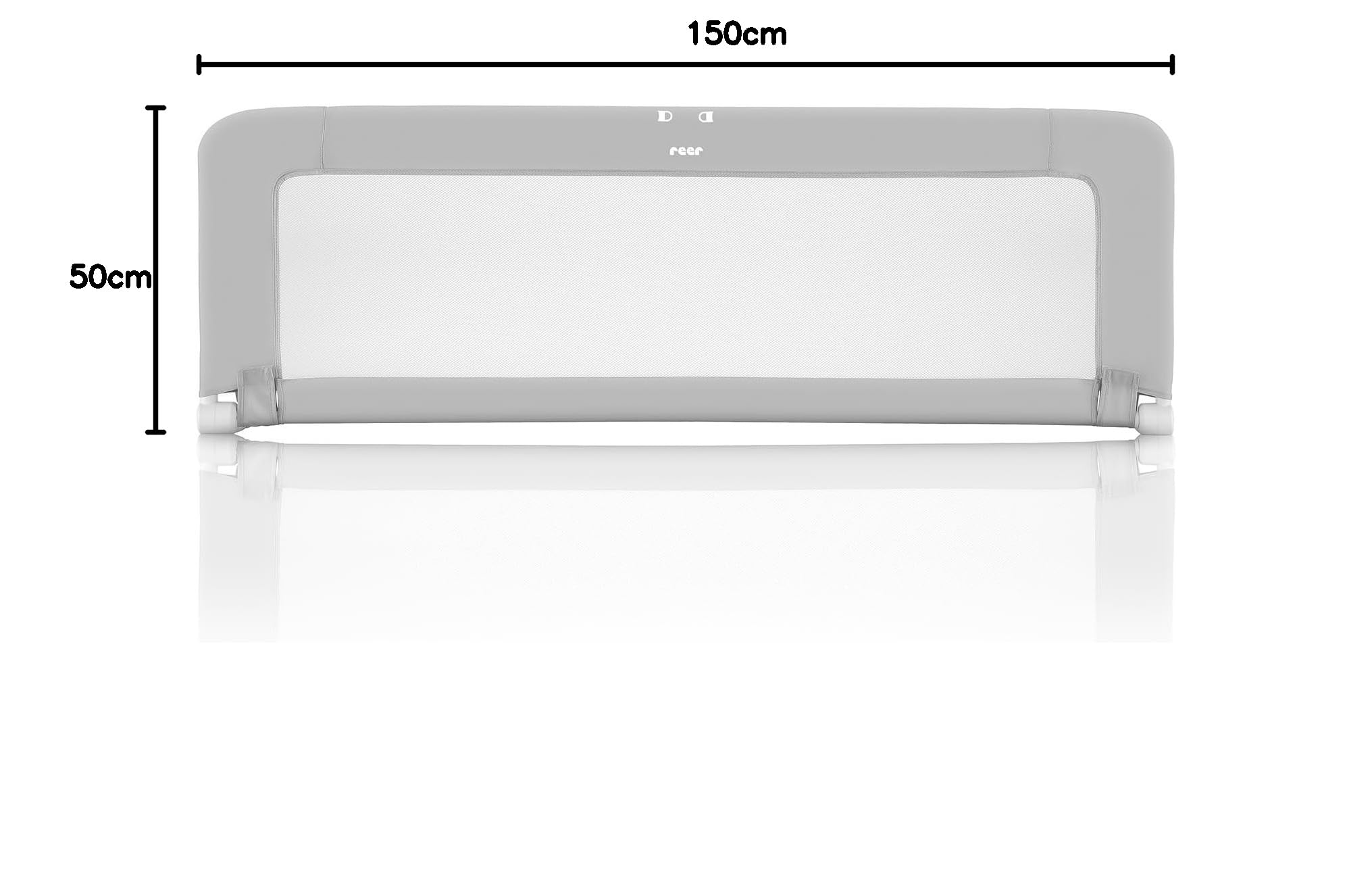 Reer ByMySide, Rausfallschutz fürs Babybett, 150x50 cm Länge, für Betten von 180 - 210 cm, grau
