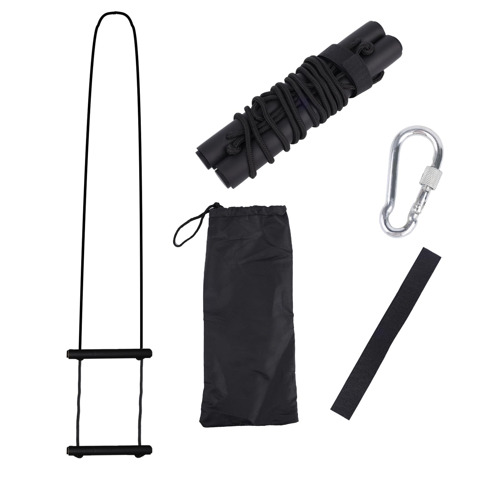 Scala di Corda per Barche a 2 Gradini, Assistenza All'Imbarco Scala di Risalita Portatile Pieghevole Esterni per Gommoni Barche a Vela Kayak Motoscafi e Canoa (Capacità Carico 100 kg)