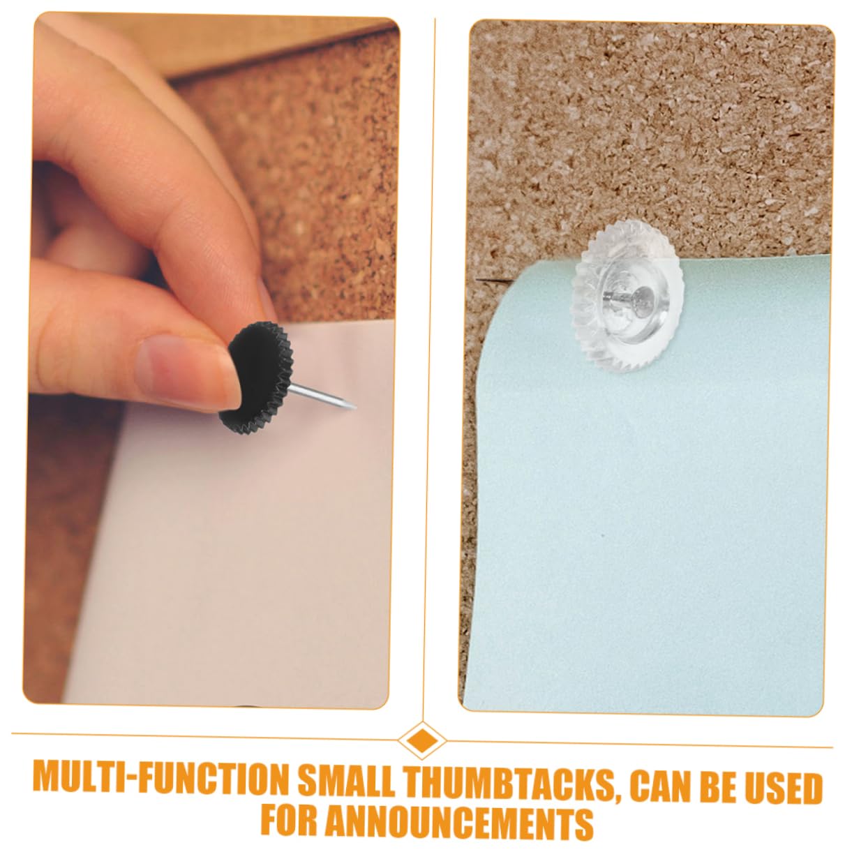 Uonlytech 5 Sätze Pushpins Für Pinnwand Transparente Reißnägel Schwarze Pinnwandstecker Für Büro Und DIY Projekte Praktisch Für Nachrichten Und Notizen Boxen À 200 Stück * 5