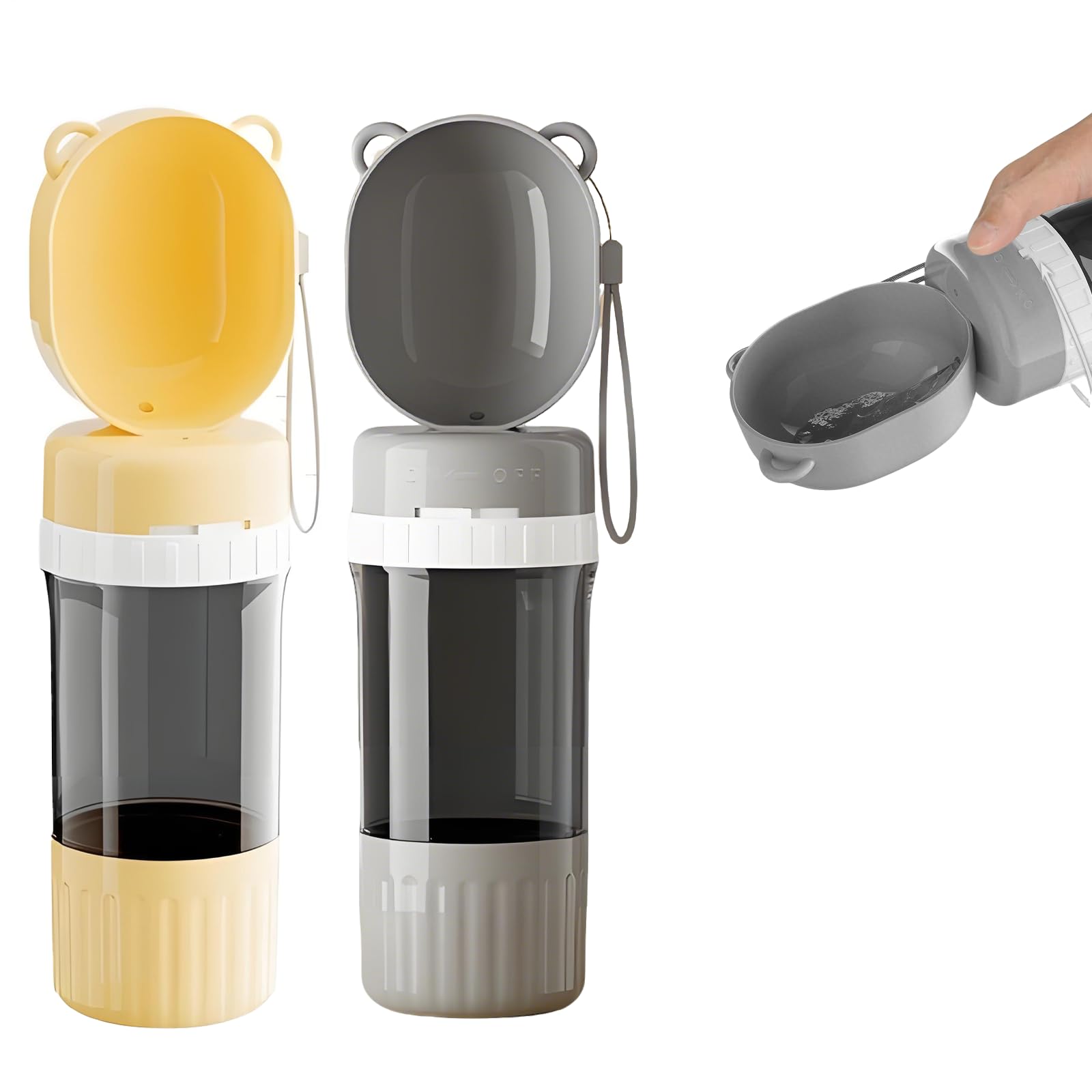 Portable Dog Water Bottle - 400ml Pet Water Feeder Leak Proof Portable Puppy Water Dispenser with Drinking Feeder for Pets Outdoor Walking, Hiking, Travel, Food Grade Plastic For Pets (2PCS)