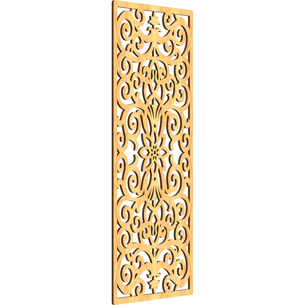 Buel Decorative Pierced Fretwork Wood Wall Panels, 17 3/8"W x 44 3/8"H x 3/8"T, Cherry