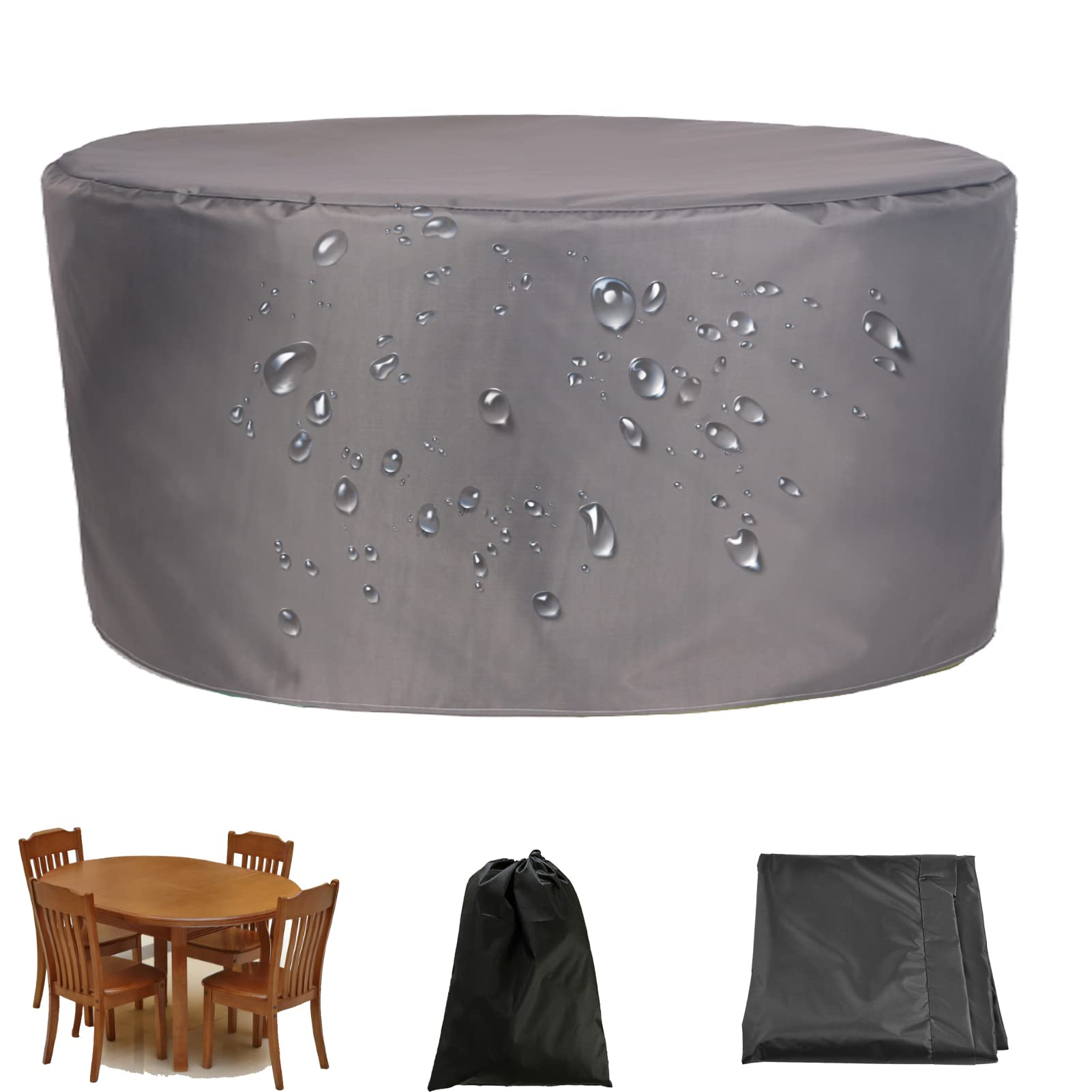Samuliy Housses de table rondes d'extérieur imperméables
