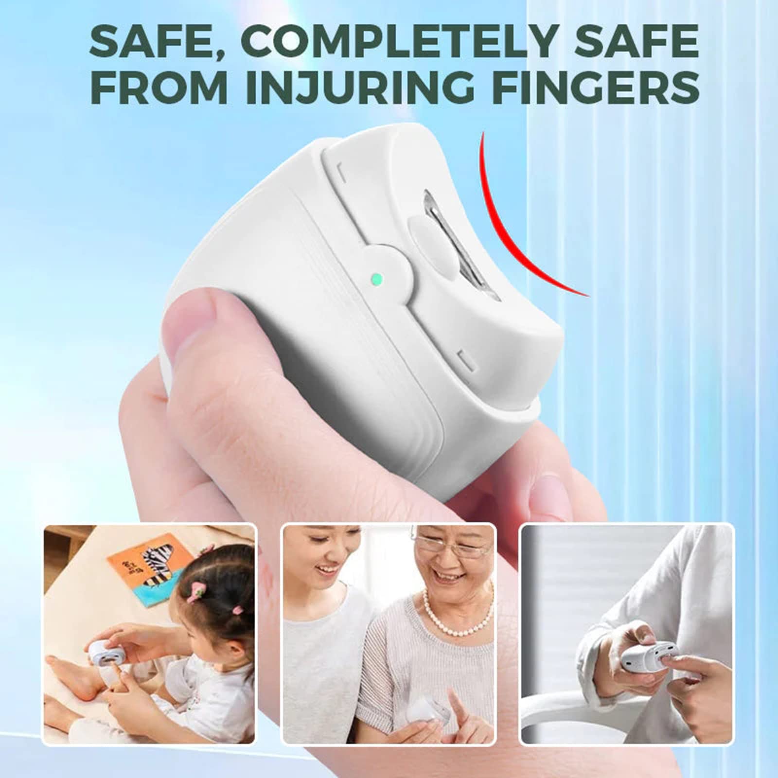 Cortaúñas totalmente automático, cortador de uñas 2 en 1, afilador de uñas con luz y 2 velocidades, recortador de uñas recargable con almacenamiento de restos de uñas para bebés, niños, adultos (2