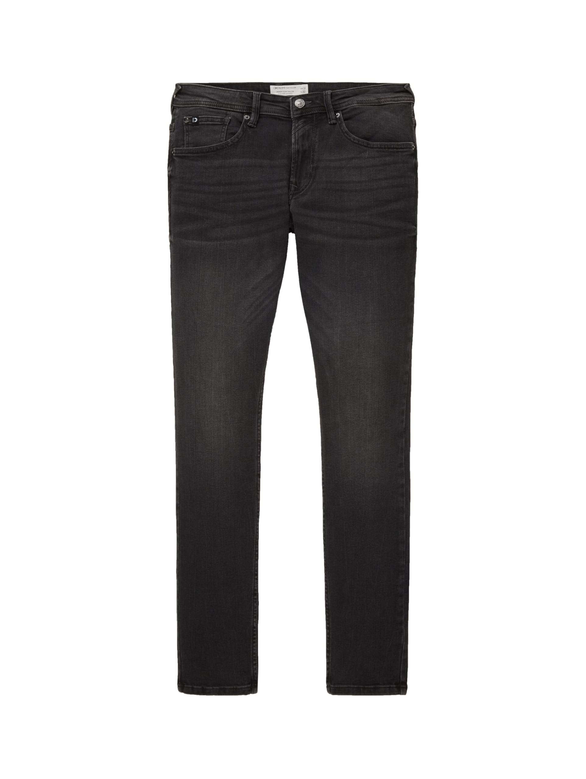 TOM TAILOR Denim Herren Culver Skinny Jeans 10250 - Used Dark Stone Black Denim 34W / – Bild 4