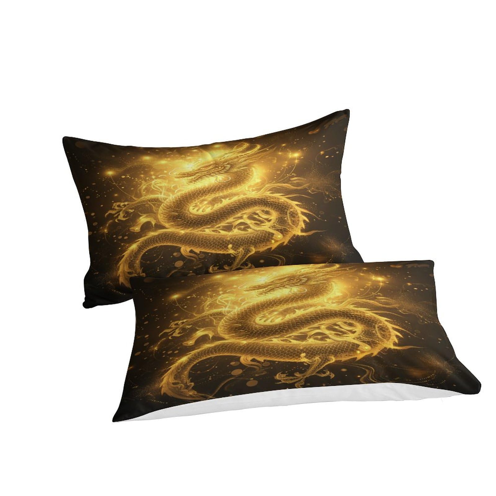 Stampato in 3D Loong cinese Copertina Stampata Microfibra Disegnata Set Di Biancheria Da Letto Con Chiusura A Cerniera Con 2 Federe,Double（200x200cm）, Per Ragazzi Adulti