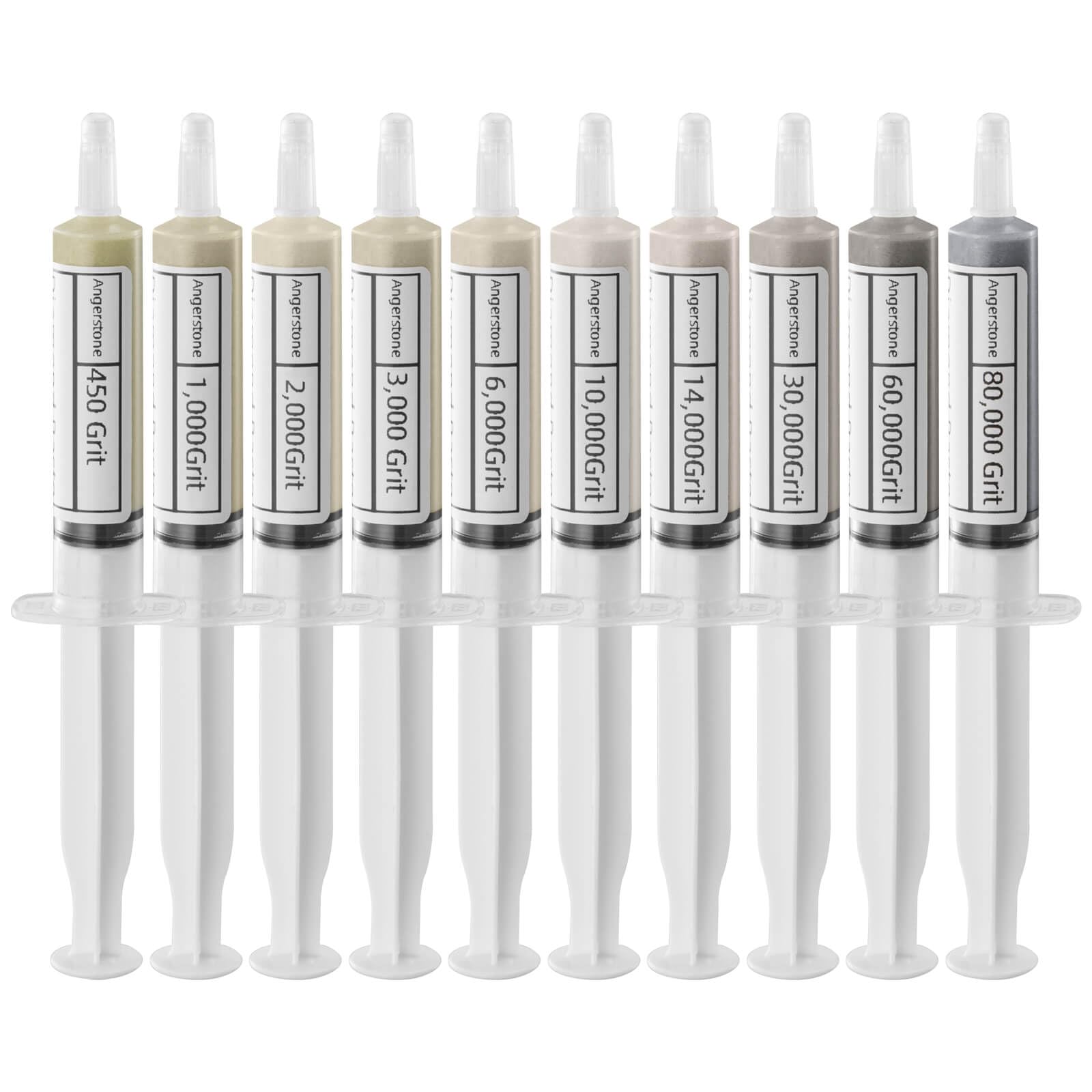 Angerstone 40% Concentration Diamond Polishing Compound Kit of 10 Lapping Compound 80,000 to 450 Grit, Professional Stropping Compound for Metal