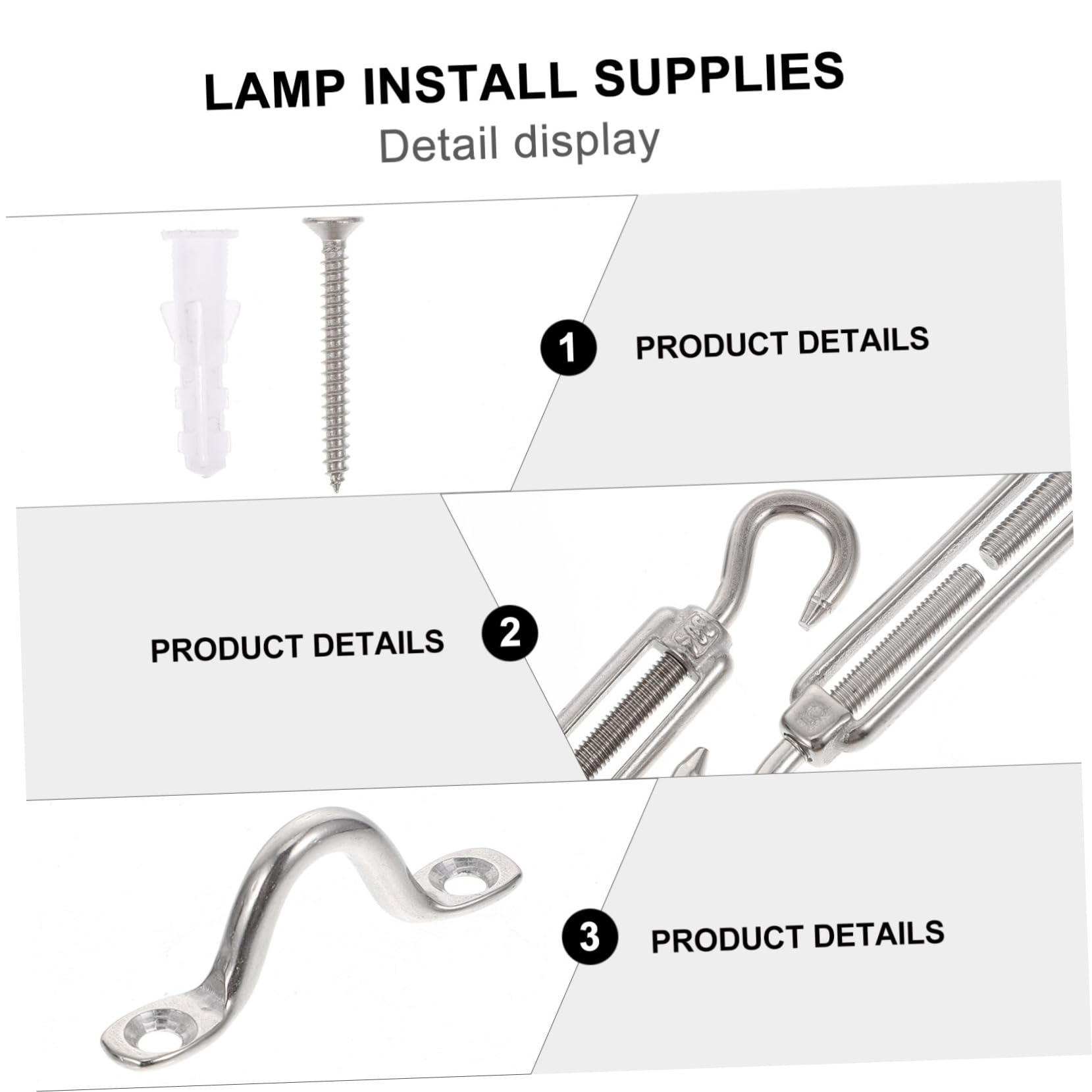 Cabilock 1 Set String Light Hanging Kit Wire Rope Accessories for Outdoor Ceiling Lights Hanging Lamp Supplies with Tightness Easy Installation