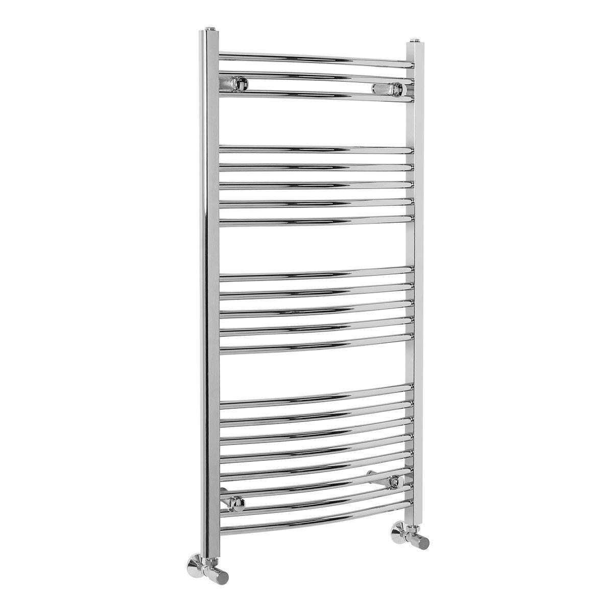 NRG Curved Bathroom Heated Warmer Towel Rail Ladder Radiator Rad Central Heating 1150 x 600mm Chrome