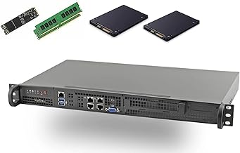 Supermicro 5019D-FTN4 AMD Epyc 3251 8-Core Embedded 1U Front I/O Rackmount w/Quad GbE LAN, IPMI Server SYS-5019D-FTN4 w/Optional Free RAID Configuration (128GB RAM, 512GB M.2, 3.84TB SSD x2)