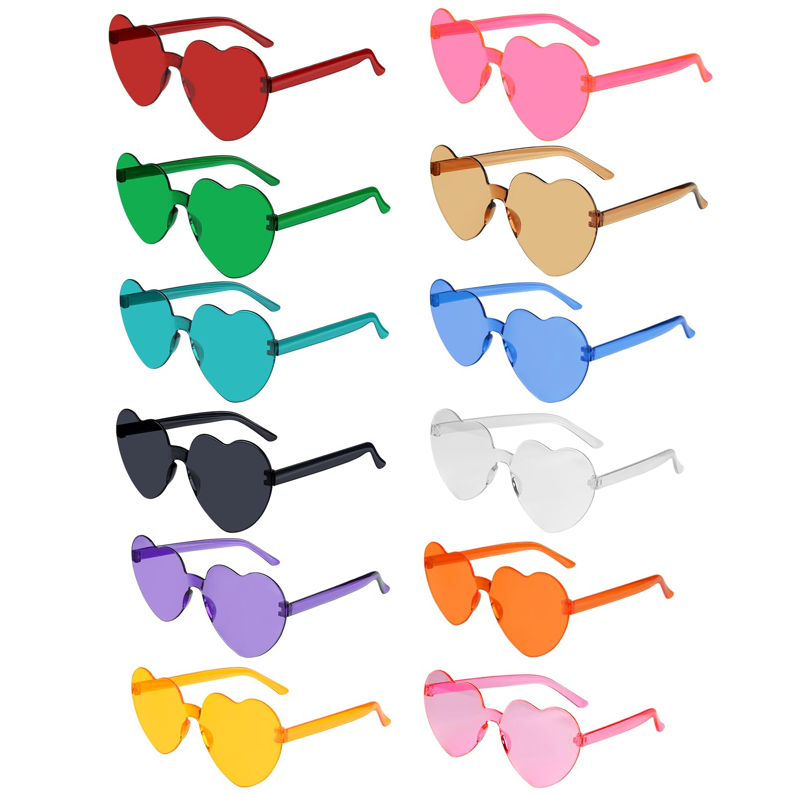 Nachlynn Heart Sunglasses For Women Rimless Heart Shaped