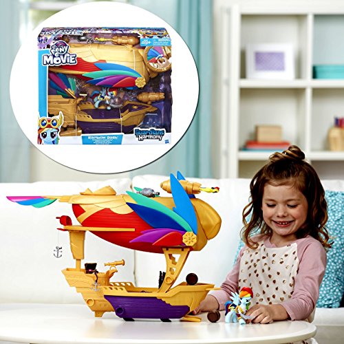 My Little Pony: The Movie - Rainbow Dash - Swashbuckler Pirate Airship - Includes Vehicle, Rainbow Dash Figure and 12 Accessories - Allow Your Child To Fly Away On Pirate Adventures
