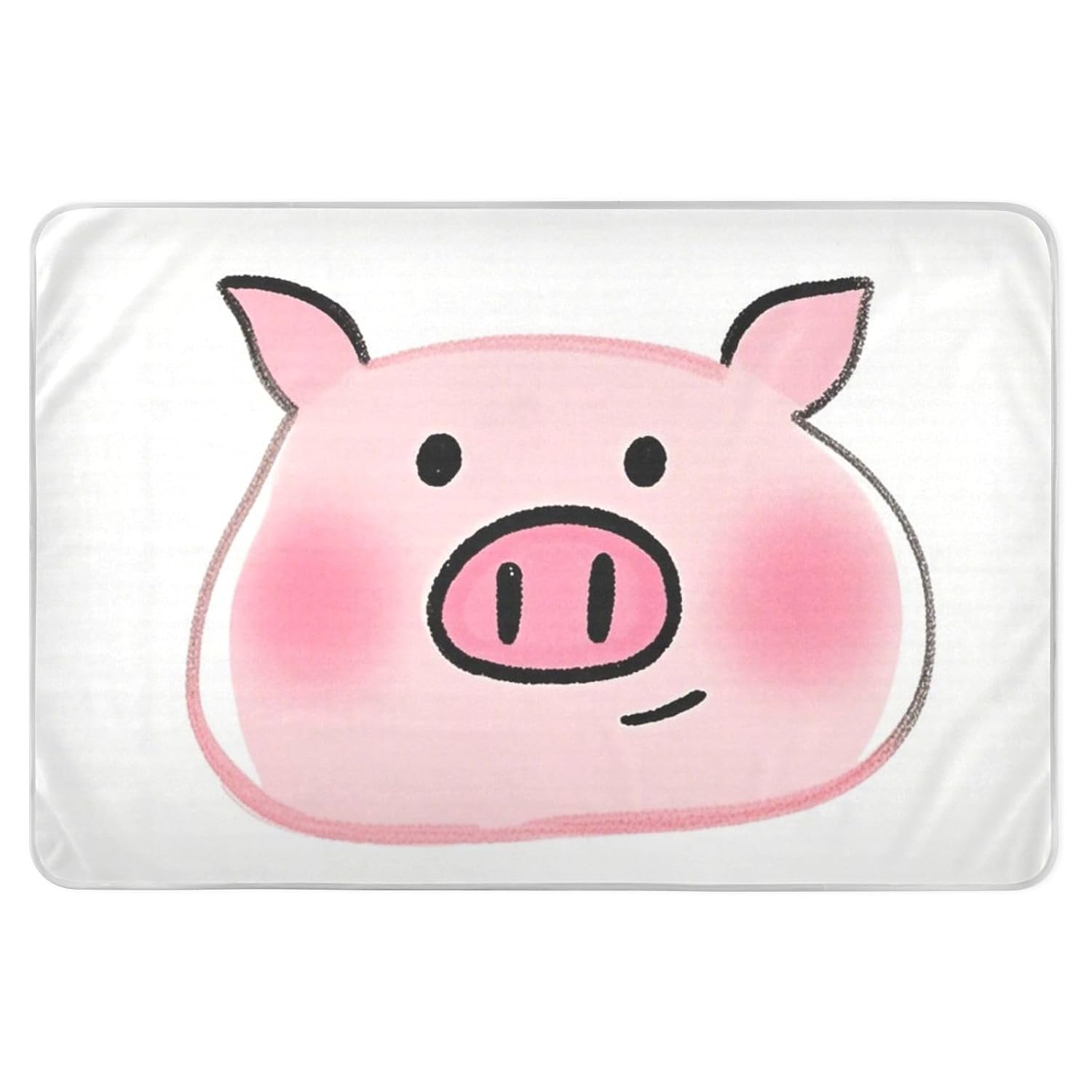 Cartoon Cute Pink Pig Extra Large Resuable Changing Pad Covers Highly Absorbent Potty Training Sheets Cover Non-Slip Cradle Mattress for Infant Baby, 52" L x 34" W