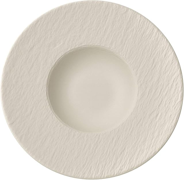 Villeroy & Boch Manufacture Rock Blanc Pasta Plate, 29 cm, Premium Porcelain, White