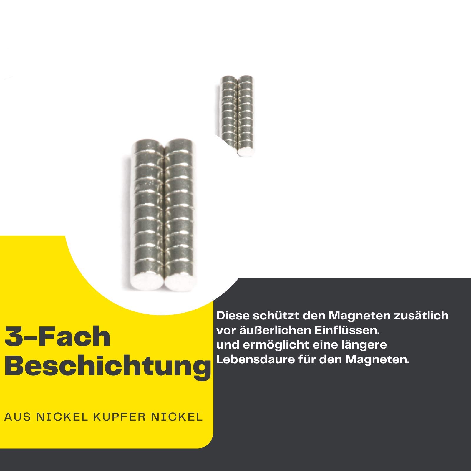 Neodym Magnet Mini Für Magnettafel Pinnwand Kühlschrank Magnetscheibe - Scheibenmagnet - Whiteboard Rund Flach 2mm x 1mm - N45 Stark (960)