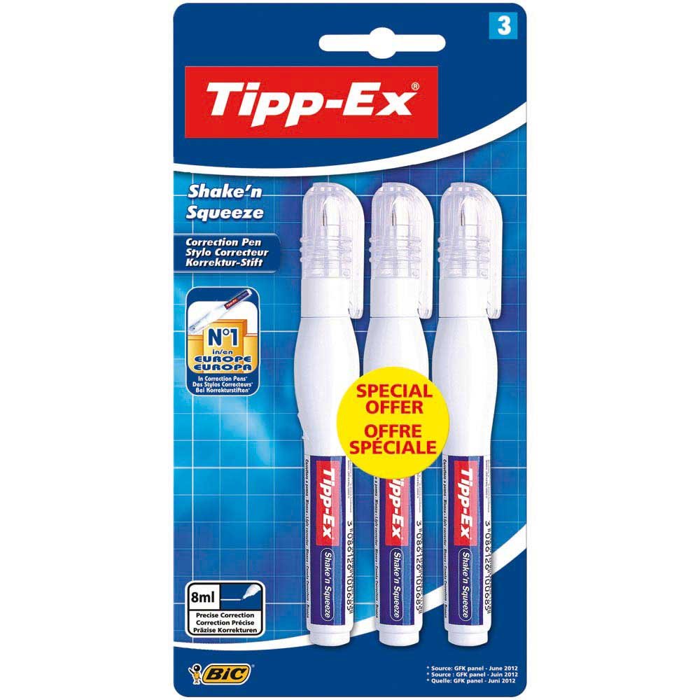 Tipp-Ex Shake N' Squeeze - Penne Correttrici, Set Da 3, Per Ufficio E Scuola - Foto 8