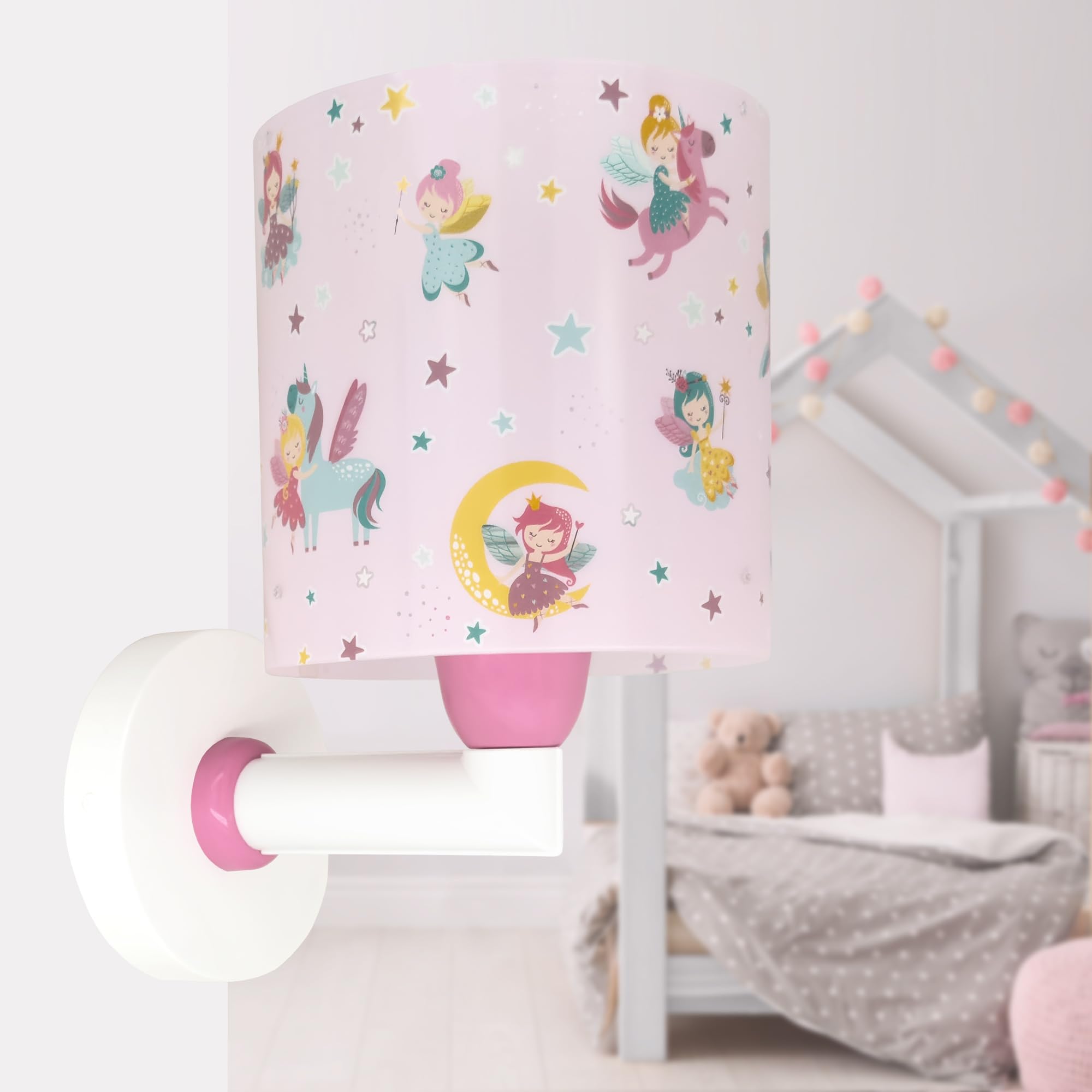 Dalber Kinder Wandlampe Fairy Dreams Feen Rosa 42499 | Wandleuchte; Kinderzimmer; E27 - 1 x 15W