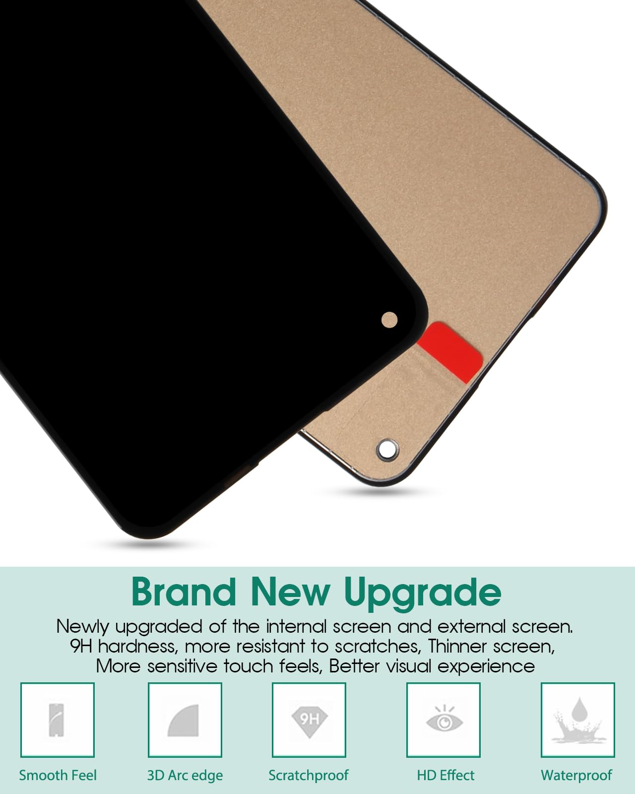 SRJTEK Display LCD per Oppo Realme 8 Pro/7 Pro/Reno5 Z, Realme 8 4G / Reno4 SE Digitizer senza cornice (nero, nessuna identificazione delle impronte digitali)