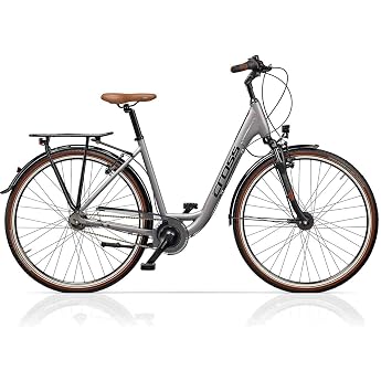 Airtracks Women's City Bike 28 Inch City Bike LS Wave Cross CITERRA City Bike 7 x Speed Shimano Nexus Coaster Brake Hub Dynamo - Grey Frame Heights 45 cm 50 cm - Model 2026